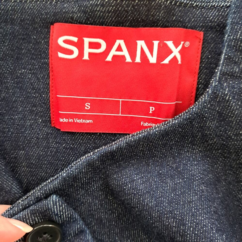 SPANX Dark Indigo Denim Square Neck Tank Top - Picture 7 of 10